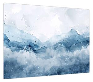 Obraz - Chmury i fale, akwarela (70x50 cm)