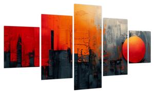 Obraz - Abstrakcyjny obraz miasta (125x70 cm)