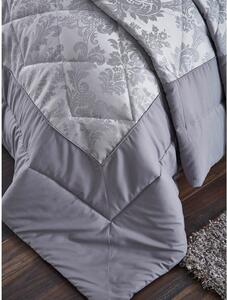 Szara pikowana narzuta na łóżko Catherine Lansfield Jacquard, 240x260 cm