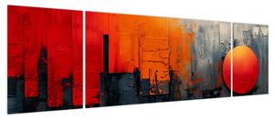 Obraz - Abstrakcyjny obraz miasta (170x50 cm)