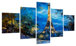 Obraz - Obraz olejny przedstawiający wieżę Eiffla (125x70 cm)