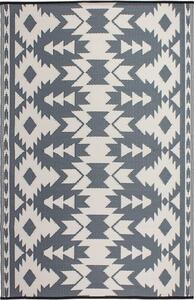Szary dwustronny dywan odpowiedni na zewnątrz z tworzywa sztucznego z recyklingu Fab Hab Miramar Gray, 90x150 cm
