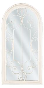 Lustro wiszące białe w kształcie okna dekoracyjne vintage z ramą metalowe Campel Beliani