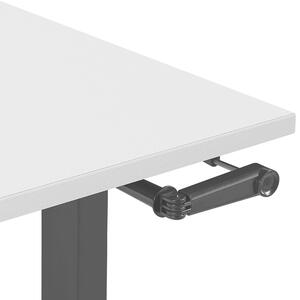 Nowoczesne biurko manualnie regulowana wysokość 160 x 70 cm szaro-czarne Destin II Beliani
