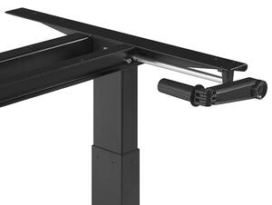 Nowoczesne biurko manualnie regulowana wysokość 160 x 70 cm szaro-czarne Destin II Beliani