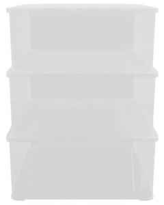 Plastikowe pojemniki do przechowywania, 3 szt, 25l, sztaplowane