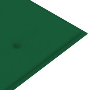 Ławka batavia z zielona poduszką, 150 cm, lite drewno tekowe