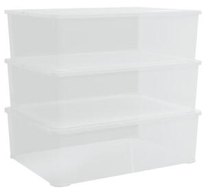 Plastikowe pojemniki do przechowywania, 3 szt, 25l, sztaplowane