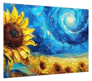 Obraz - Malowanie słoneczników (70x50 cm)