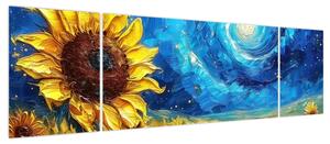 Obraz - Malowanie słoneczników (170x50 cm)