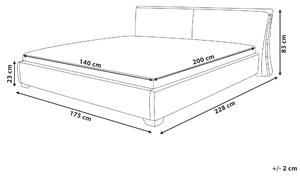 Podwójna rama łóżka szara zakrzywiony zagłówek do sypialni 140 x 200 cm glam Paris Beliani