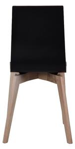 Czarne krzesło do jadalni z jasnoszarymi nogami Rowico Grace
