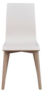 Białe krzesło do jadalni z jasnobrązowymi nogami Rowico Grace