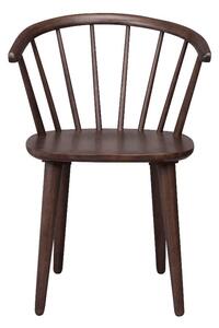 Ciemnobrązowe krzesło do jadalni z drewna kauczukowca Rowico Carmen
