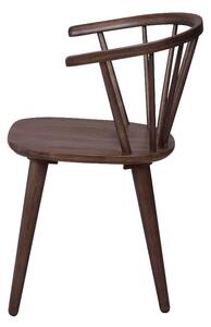Ciemnobrązowe krzesło do jadalni z drewna kauczukowca Rowico Carmen
