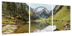 Obraz - Seealpsee, jezioro w Szwajcarii (z zegarem) (90x30 cm)