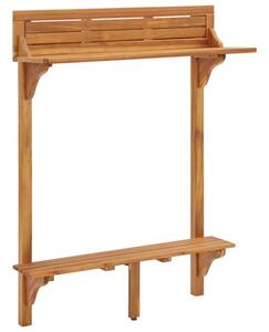 Barowy stolik balkonowy, 90x37x122,5 cm, lite drewno akacjowe