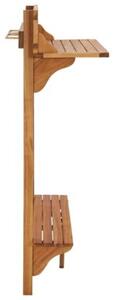 Barowy stolik balkonowy, 90x37x122,5 cm, lite drewno akacjowe