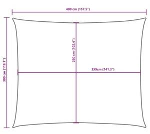Prostokątny żagiel ogrodowy, tkanina oxford, 3x4 m, taupe