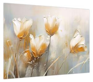 Obraz - Malowanie tulipanów (70x50 cm)