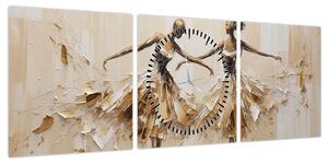 Obraz - Baleriny (z zegarem) (90x30 cm)