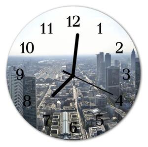 Zegar ścienny okrągły Miasto budynki