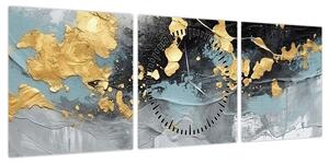 Obraz - Abstrakcja (z zegarem) (90x30 cm)