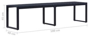 Ławka ogrodowa, 180 cm, płyta ps, czarna