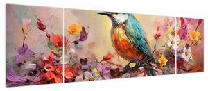 Obraz - Malowanie ptaka (170x50 cm)
