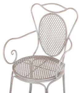 Zestaw mebli balkonowych dwuosobowy metalowy stolik 2 krzesła szary Cliento Beliani