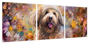 Obraz - Happy Dog II. (z zegarem) (90x30 cm)