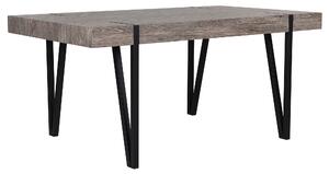 Industrialny stół obiadowy do jadalni 150x90cm metalowe nogi ciemne drewno Adena Beliani