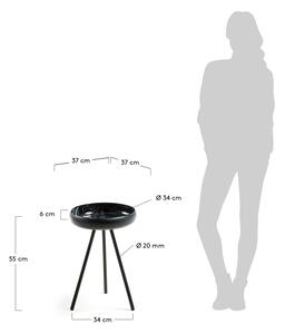 Czarny okrągły stolik Kave Home Reuber, ø 36 cm