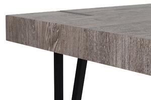 Industrialny stół obiadowy do jadalni 150x90cm metalowe nogi ciemne drewno Adena Beliani