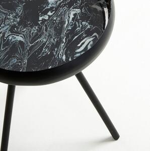 Czarny okrągły stolik Kave Home Reuber, ø 36 cm