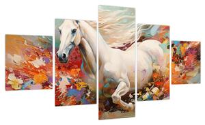 Obraz - Malowanie konia (125x70 cm)
