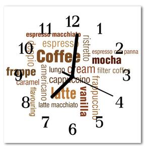 Zegar ścienny kwadrat Kawa