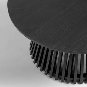 Czarny stolik z drewna tekowego Kave Home Irune, ⌀ 80 cm