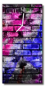 Zegar Szklany Pionowy Kolorowy mur spray kolorowy