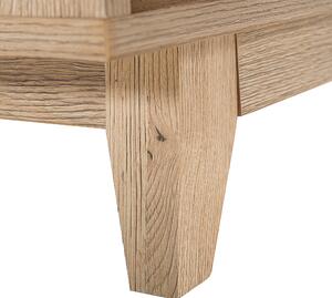 Minimalistyczna szafka nocna stolik 1 szuflada jasne drewno biały Spencer Beliani
