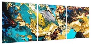 Obraz - Teksturowany obraz olejny (z zegarem) (90x30 cm)