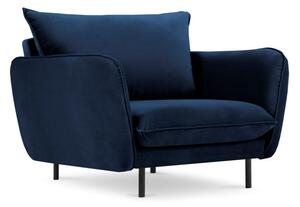 Niebieski aksamitny fotel Cosmopolitan Design Vienna