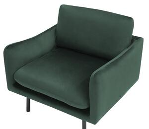 Komplet wypoczynkowy welurowy do salonu sofa 3-osobowa i fotel zielony Vinterbro Beliani