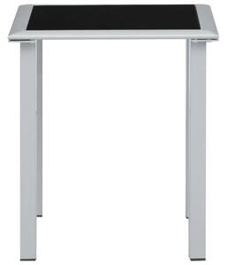 Leżaki ze stolikiem, 2 szt., aluminium, czarne
