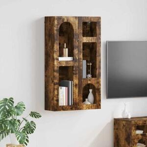 Elegancka wiszÄ ca szafka storage w kolorze dÄbu wÄdzonego z 5 pÃ³Åkami