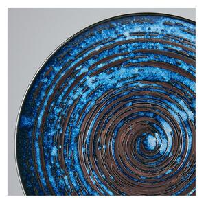 Niebieski talerz ceramiczny MIJ Copper Swirl, ø 29 cm