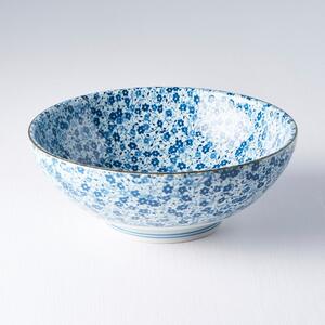Niebiesko-biała miska ceramiczna MIJ Daisy, ø 21,5 cm