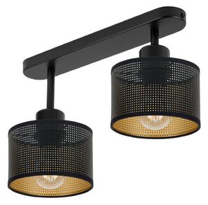 Lampa sufitowa czarna dwupunktowa z czarnymi abażurami B-3306SC-SC E27