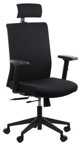 Fotel ergonomiczny Riverton z funkcją wysuwu siedziska - czarny-czarny
