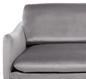 Komplet wypoczynkowy welurowy do salonu sofa 3-osobowa i fotel szary Vinterbro Beliani